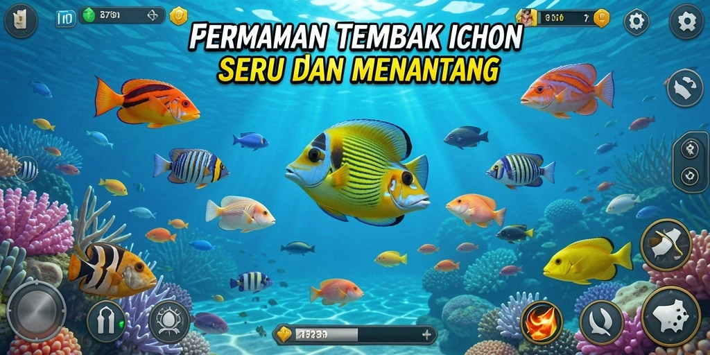 Gameplay seru menembak ikan di lautan.