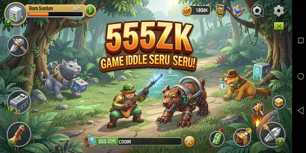Tangkapan layar utama menunjukkan gameplay seru di 555ZK.