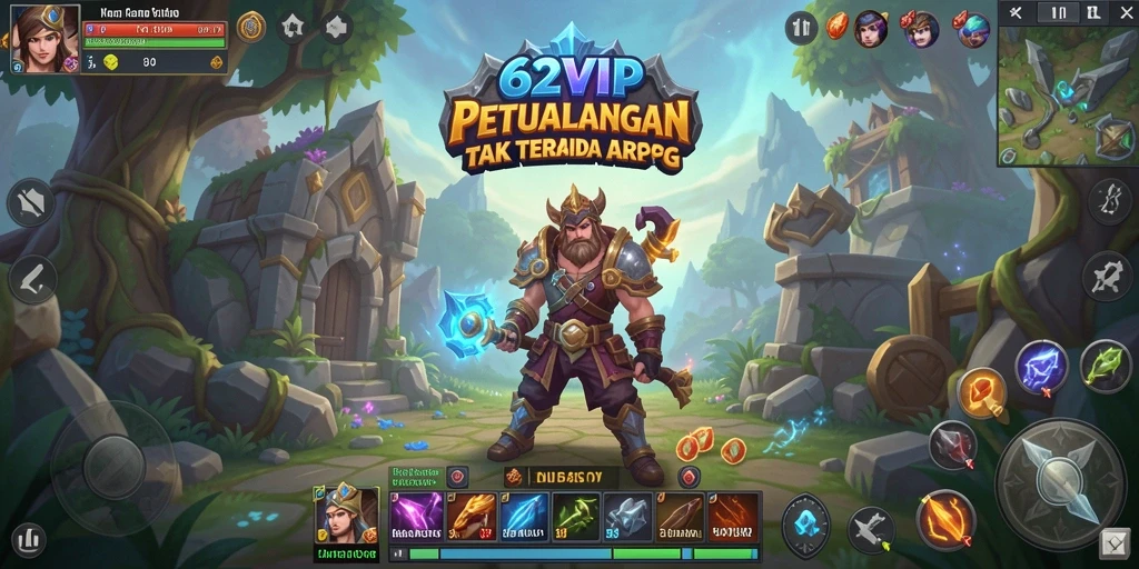 Tampilan aksi mendebarkan dari gameplay ARPG 62VIP.