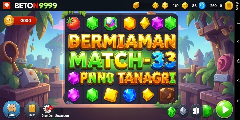 Tampilan gameplay Match-3 yang cerah dan menawan di BETON999.