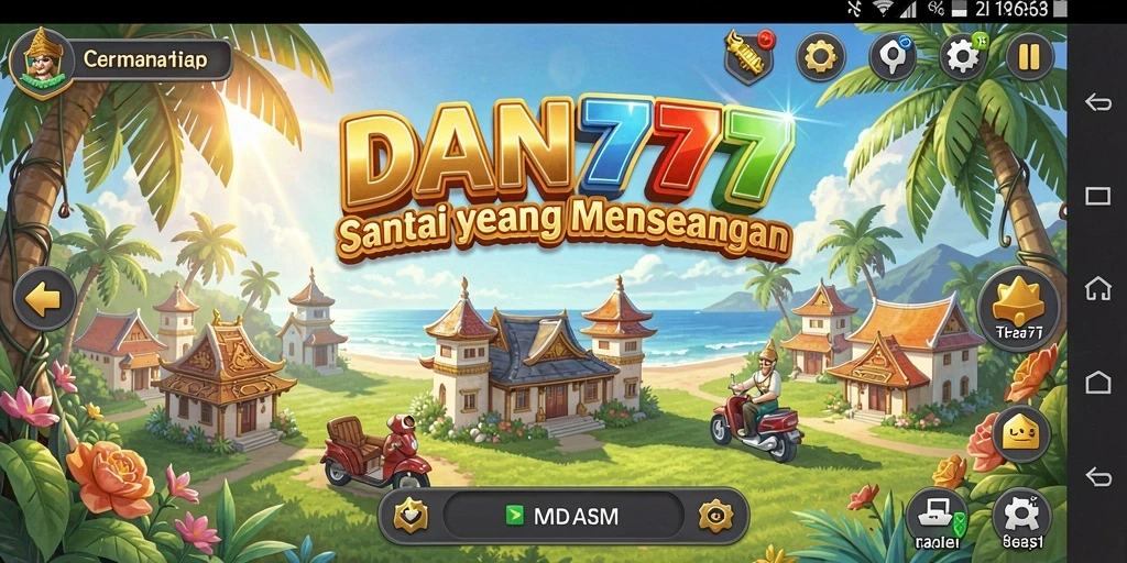 Tampilan gameplay <strong>DAN777</strong> yang ceria dan menarik.