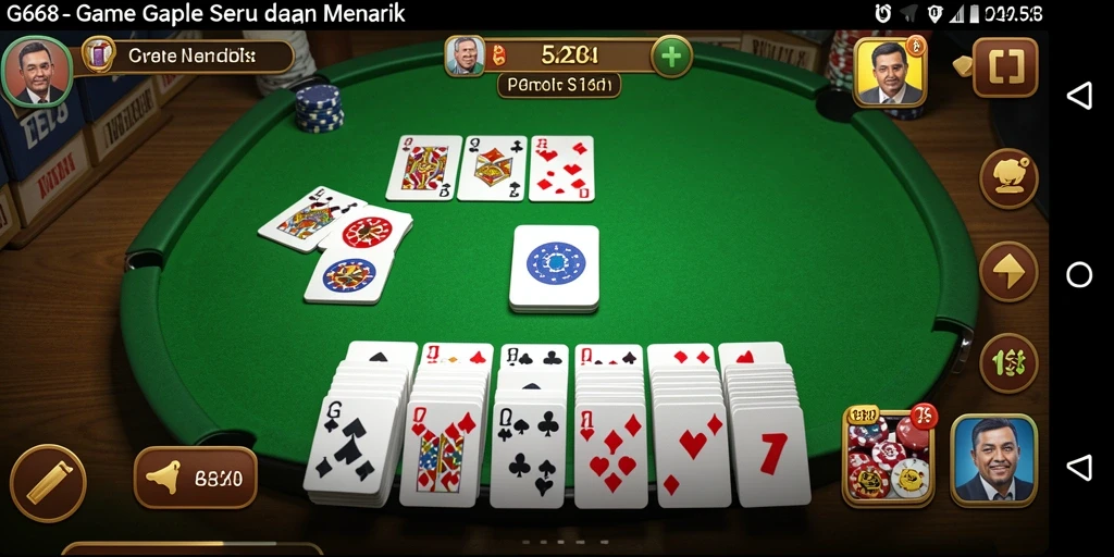 Screenshot G668 menampilkan gameplay Gaple yang seru dan interaktif.