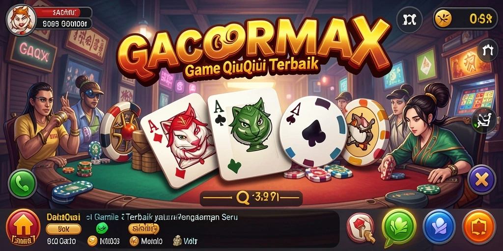 Tampilan gameplay GACORMAX dengan keseruan permainan QiuQiu.