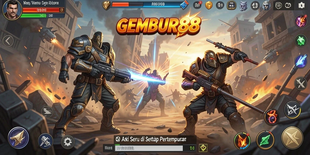 Tampilan menarik gameplay GEMBUR88 dalam aksi pertempuran sengit.