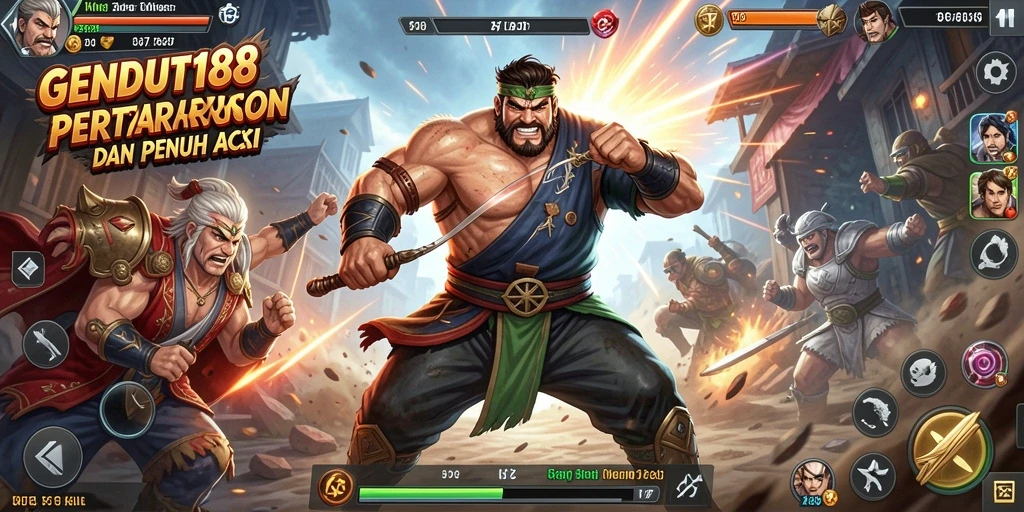 Tampilan gameplay GENDUT188 yang mendebarkan dan penuh aksi pertarungan.