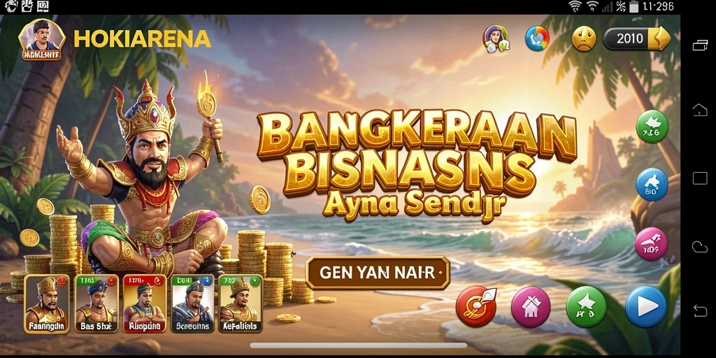 Tangkapan layar gameplay HOKIARENA yang menunjukkan manajemen bisnis yang seru.