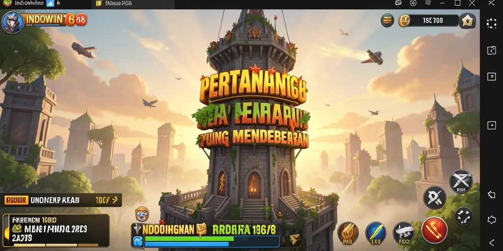 Tampilan gameplay INDOWIN168 dengan aksi mendebarkan Tower Defense.