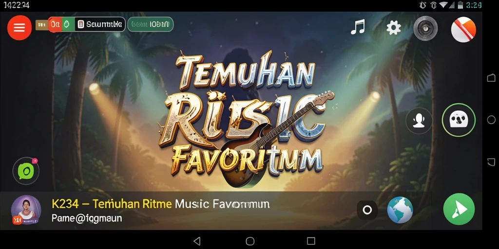 Screenshot gameplay K234 yang menunjukkan antarmuka musik interaktif.