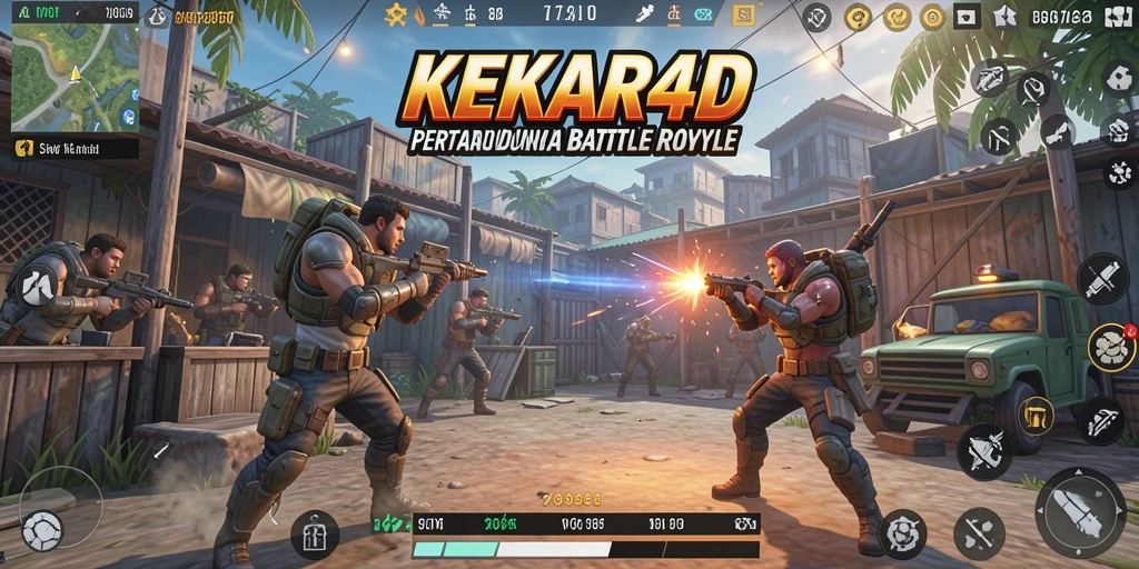 Tampilan gameplay seru dan mendebarkan dalam pertarungan Battle Royale.