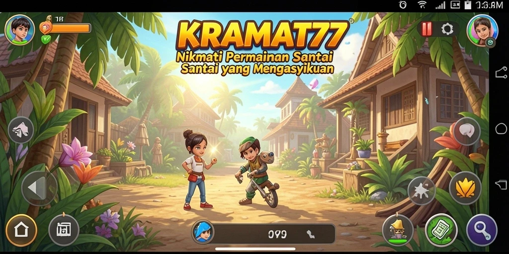 Tampilan gameplay KRAMAT77 yang penuh warna dan menarik.