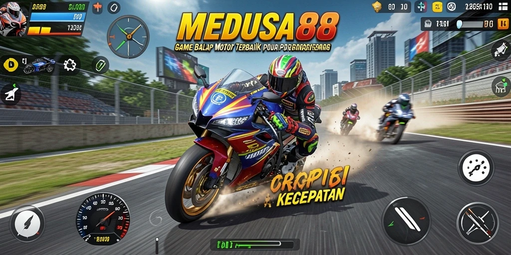 Tampilan balapan seru di MEDUSA88 yang mendebarkan.
