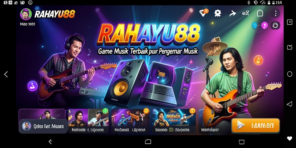 Screenshot RAHAYU88 menampilkan pengalaman bermain musik yang seru.