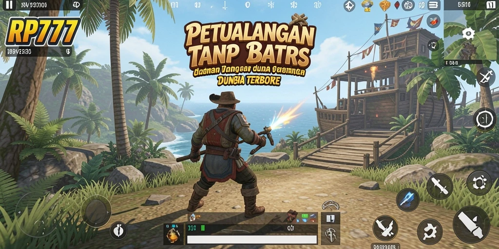 Tangkapan layar menampilkan petualangan seru dalam dunia terbuka RP777.