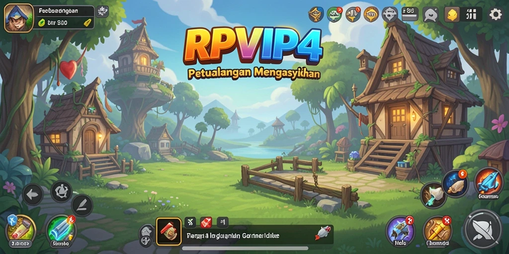 Screenshot utama RPVIP4 menampilkan karakter dalam gameplay Idle yang menarik.