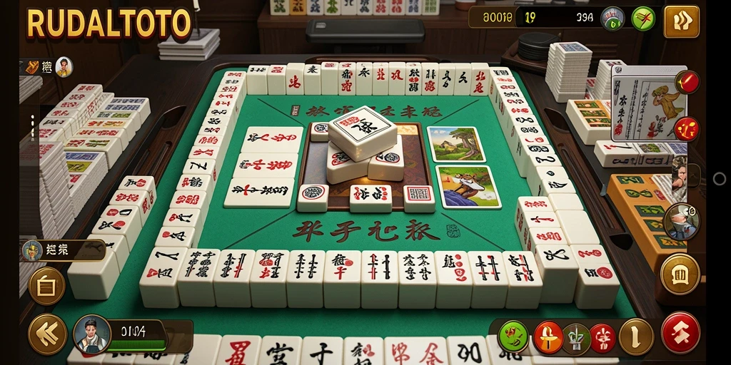 Tampilan gameplay Mahjong yang menarik dalam RUDALTOTO.