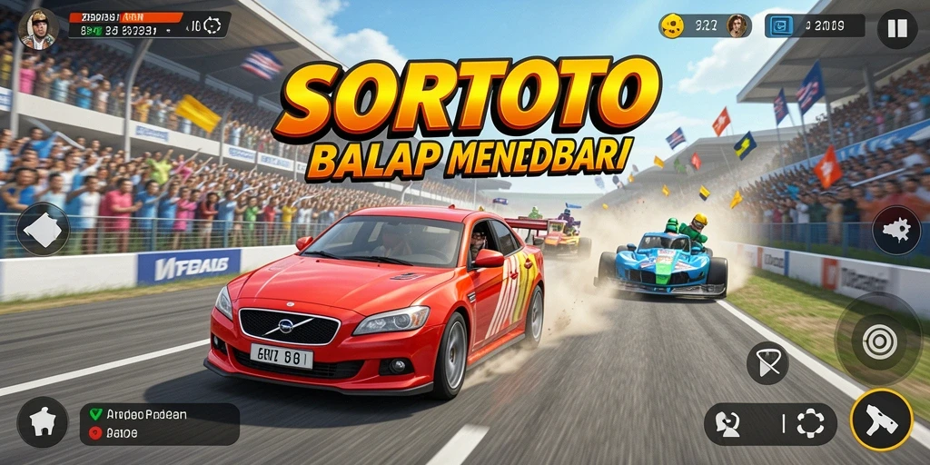Gameplay mendebarkan dengan mobil balap yang mengesankan.