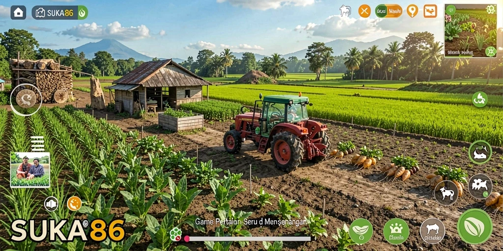Gameplay seru dan menyenangkan di dunia pertanian.