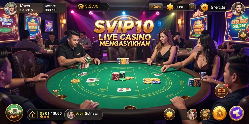 Screenshot gameplay Live Casino SVIP10 yang menegangkan dan interaktif.