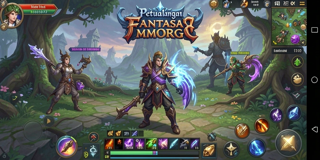 Gameplay XE77 yang memukau dengan aksi pertarungan seru di dunia fantasi.